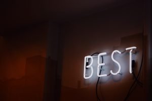 wall sign saying the best