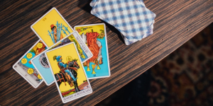 tarot cards on a table